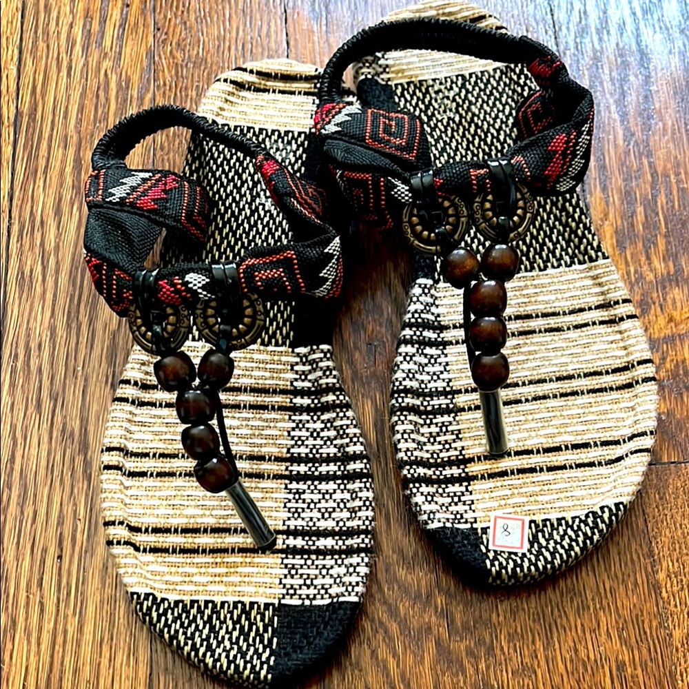 NWOT Beautiful beaded handmade sandals